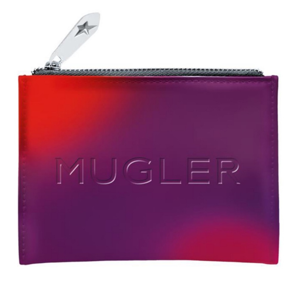 Mugler Zippered Pouch Purple and Red Pouch